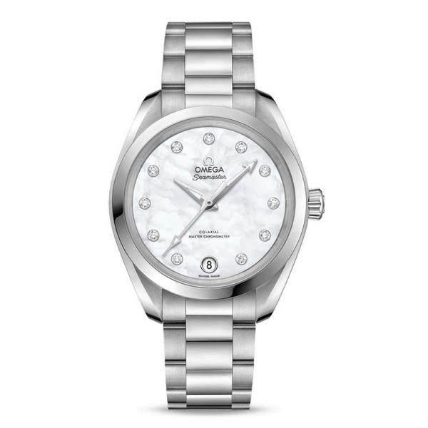 Omega Women Seamaster Aqua Terra 150M Co‑Axial Master Chronometer 34 mm in Steel-White