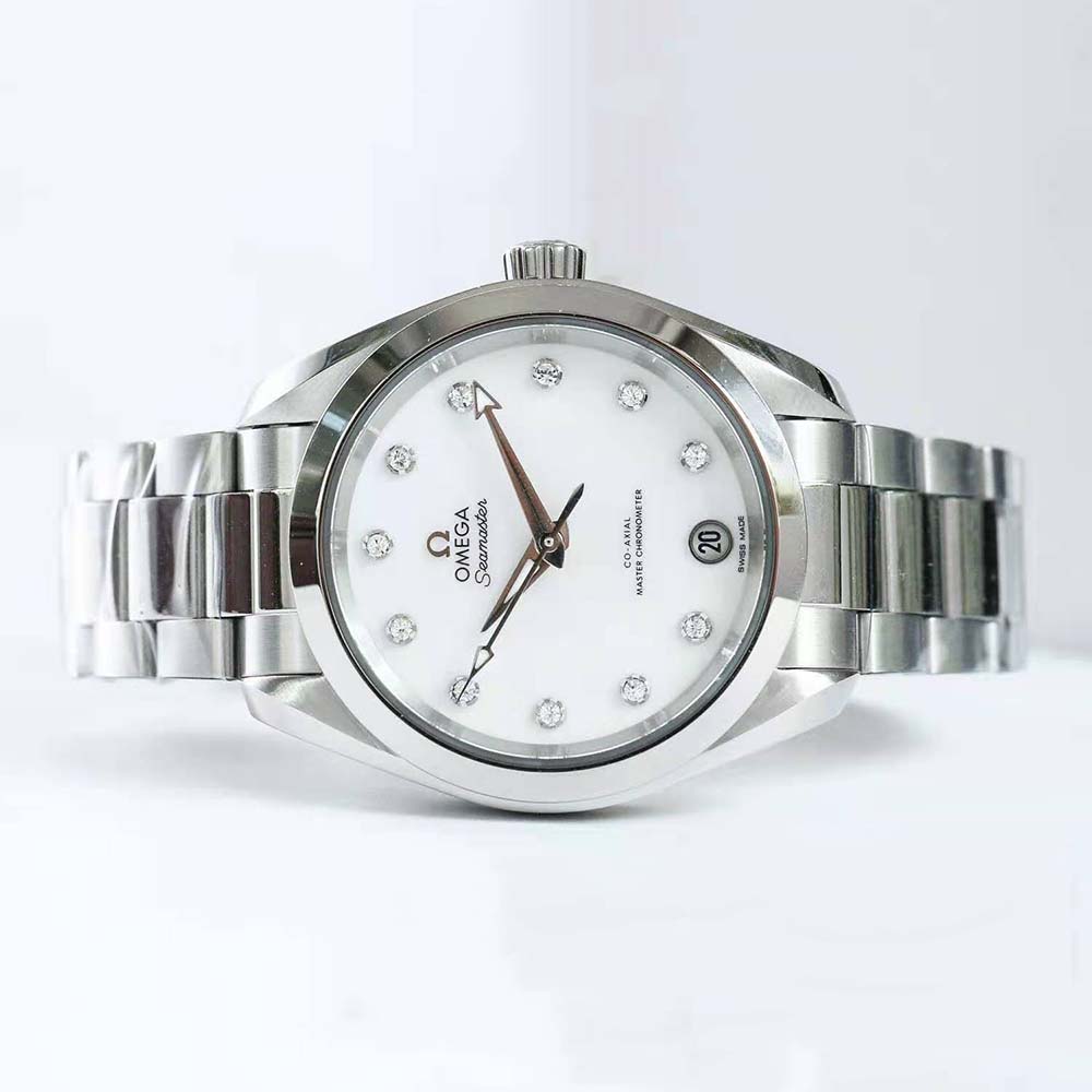 Omega Women Seamaster Aqua Terra 150M Co‑Axial Master Chronometer 34 mm in Steel-White (3)