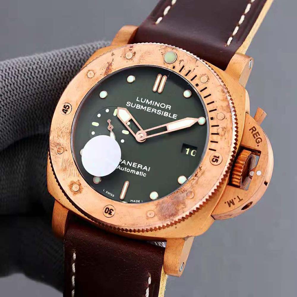 Panerai Men Luminor Submersible 1950 3 Days Automatic Bronzo 47mm-Green (3)