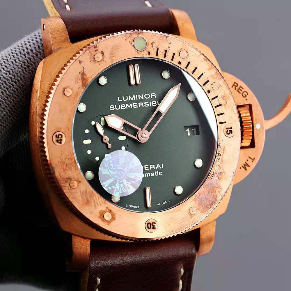 Panerai Men Luminor Submersible 1950 3 Days Automatic Bronzo 47mm-Green (4)