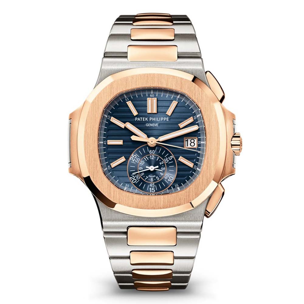 Patek Philippe Men Nautilus Self-winding 40.5 mm in Steel and Rose Gold-Blue (1)