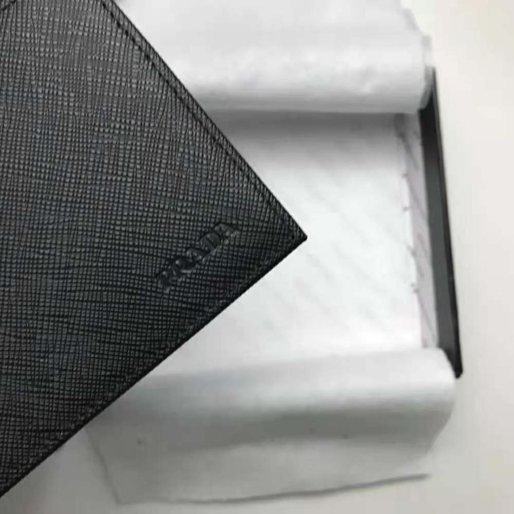 Prada Men Saffiano Leather Wallet-Black (5)