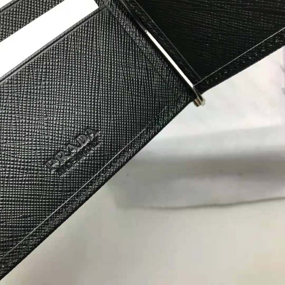 Prada Men Saffiano Leather Wallet-Black (7)