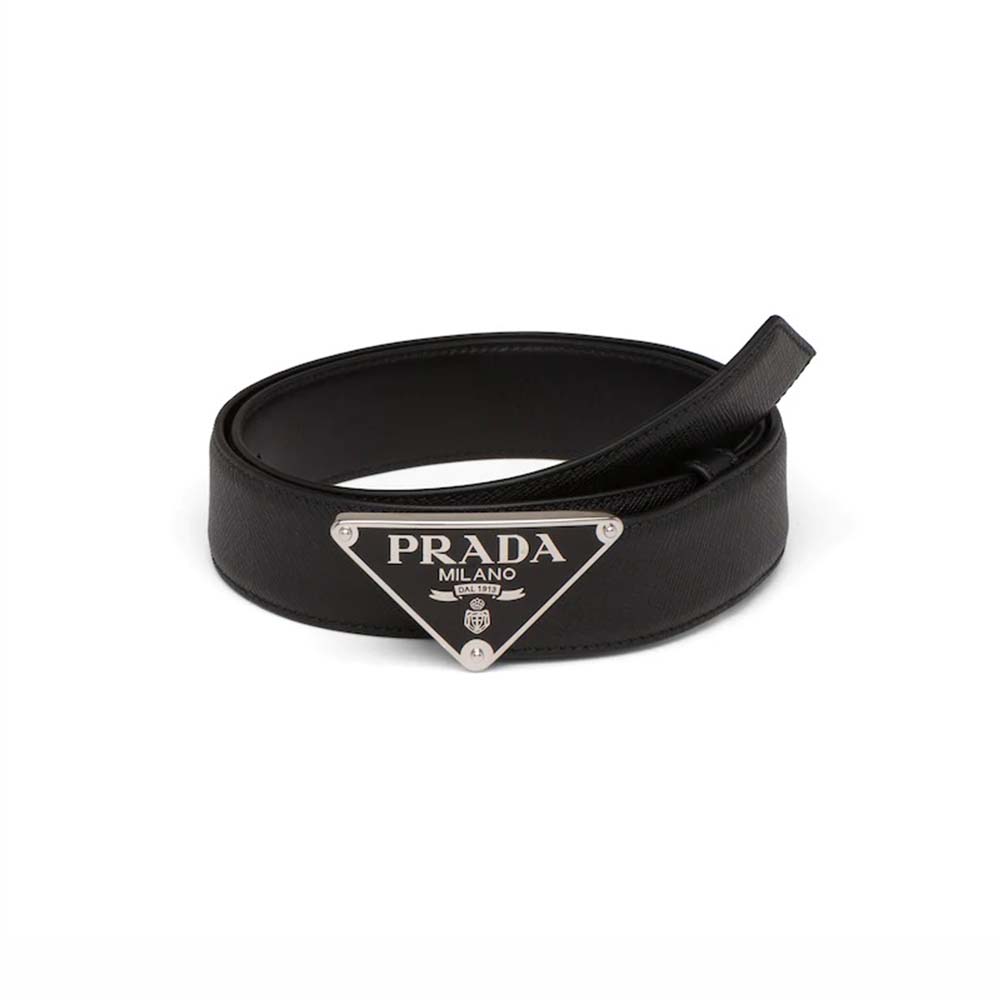 Prada Women Saffiano Leather Belt-Black (1)