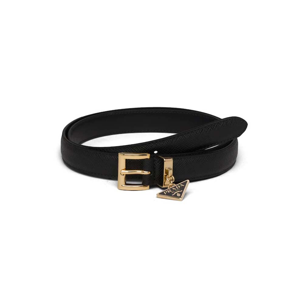 Prada Women Saffiano Leather Belt-Black 2 (1)