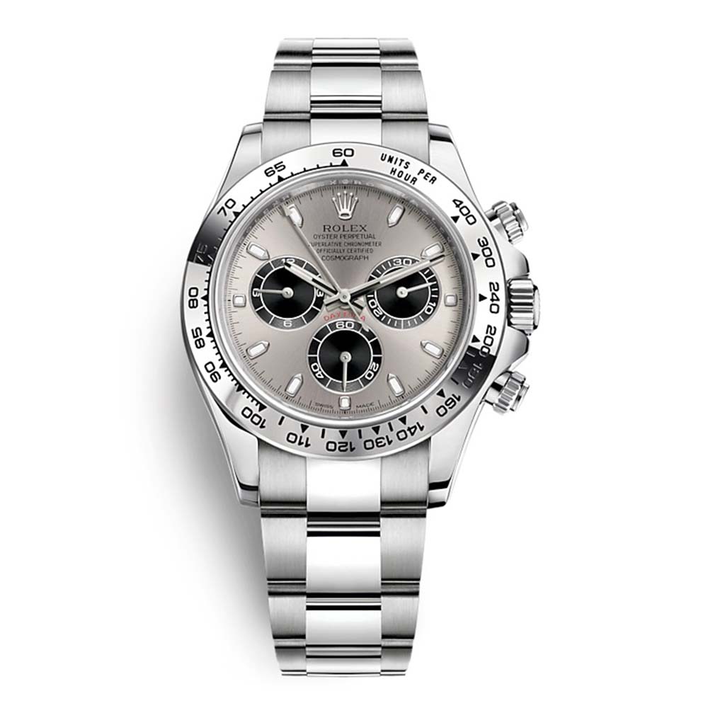 Rolex Men Cosmograph Daytona Professional Watches Oyster 40 mm in White Gold-Grey (1)