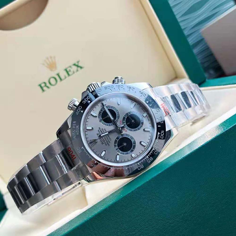 Rolex Men Cosmograph Daytona Professional Watches Oyster 40 mm in White Gold-Grey (5)