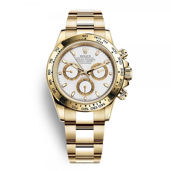 Rolex Men Cosmograph Daytona Professional Watches Oyster 40 mm in Yellow Gold-White (1)