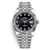 Rolex Men Datejust Classic Watches Oyster 41 mm in Oystersteel and White Gold-Black