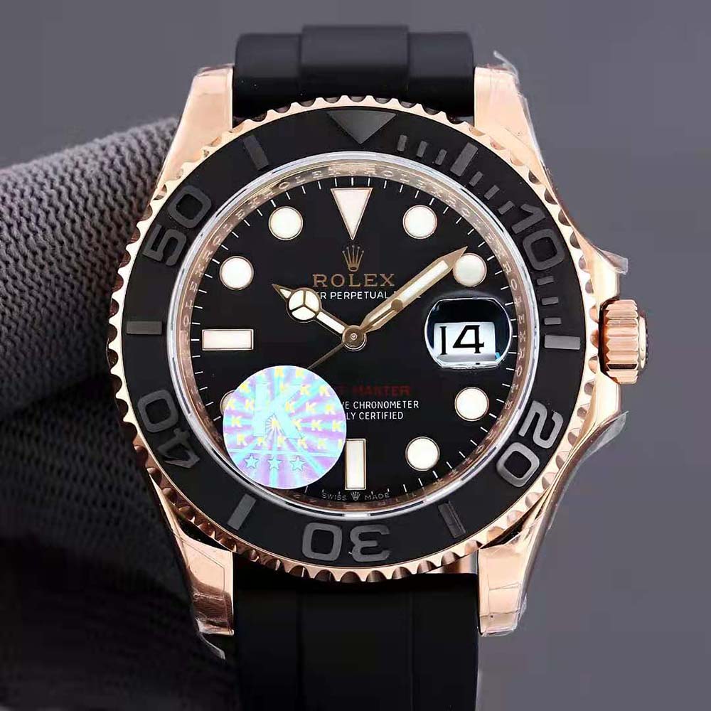 Rolex Men Yacht-Master Professional Watches Oyster 40 mm in Everose Gold-Black (3)