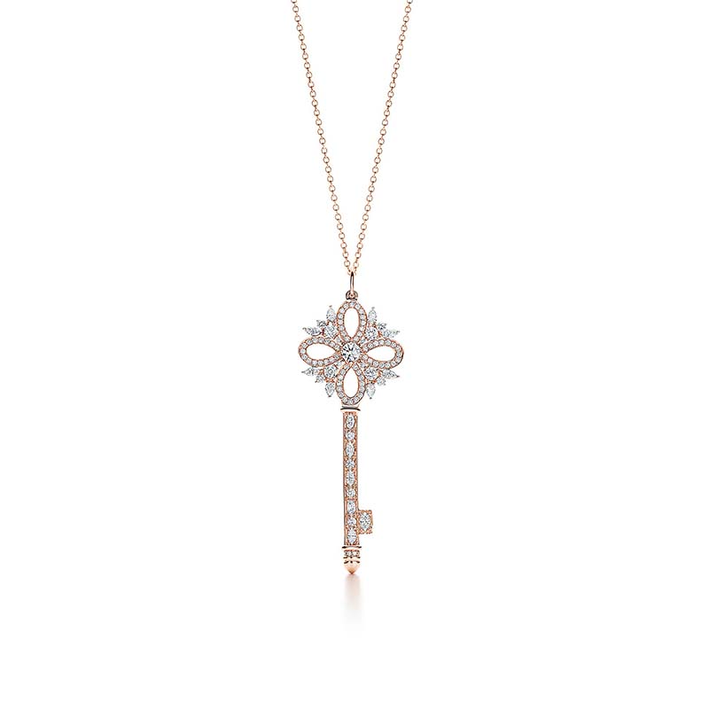 Tiffany Keys Tiffany Victoria Key Pendant in Rose Gold with Diamonds (1)