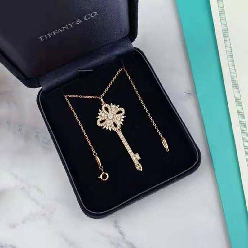 Tiffany Keys Tiffany Victoria Key Pendant in Rose Gold with Diamonds (3)