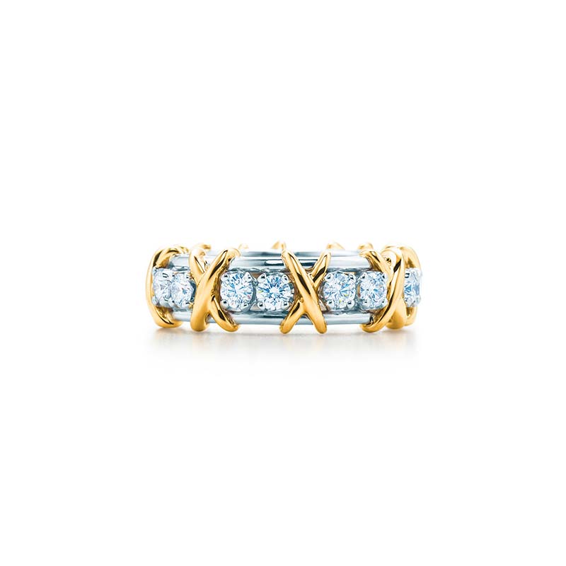 Tiffany Schlumberger Sixteen Stone Ring in Gold and Platinum with Diamonds (1)