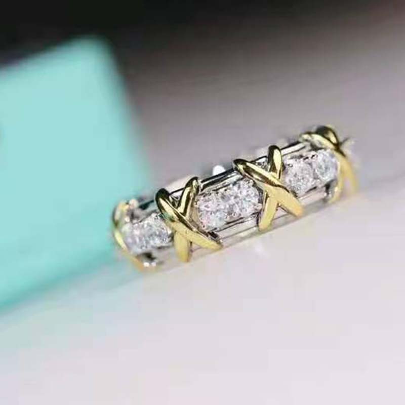 Tiffany Schlumberger Sixteen Stone Ring in Gold and Platinum with Diamonds (2)