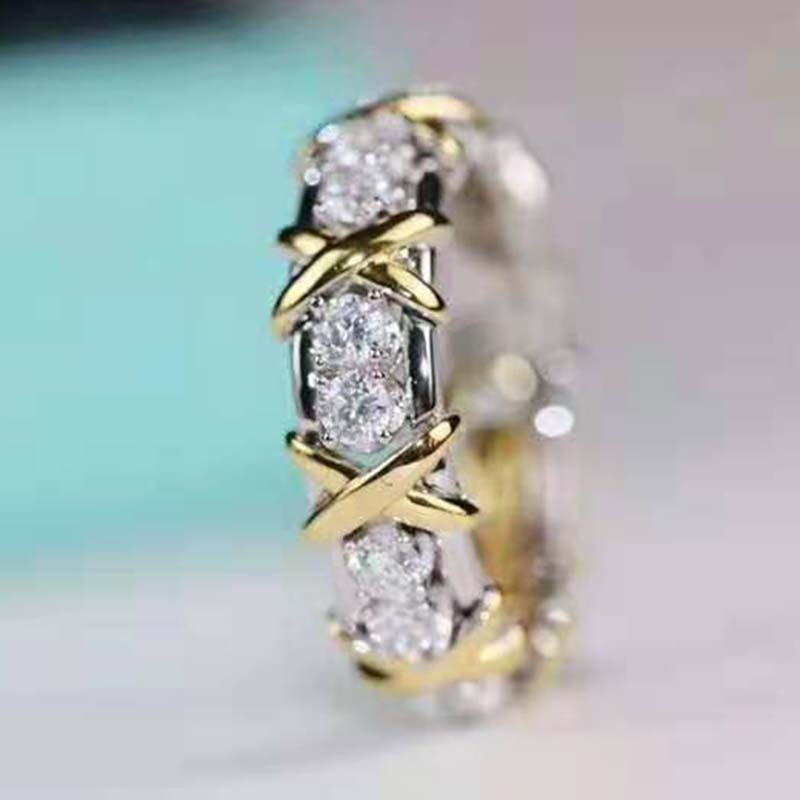 Tiffany Schlumberger Sixteen Stone Ring in Gold and Platinum with Diamonds (3)