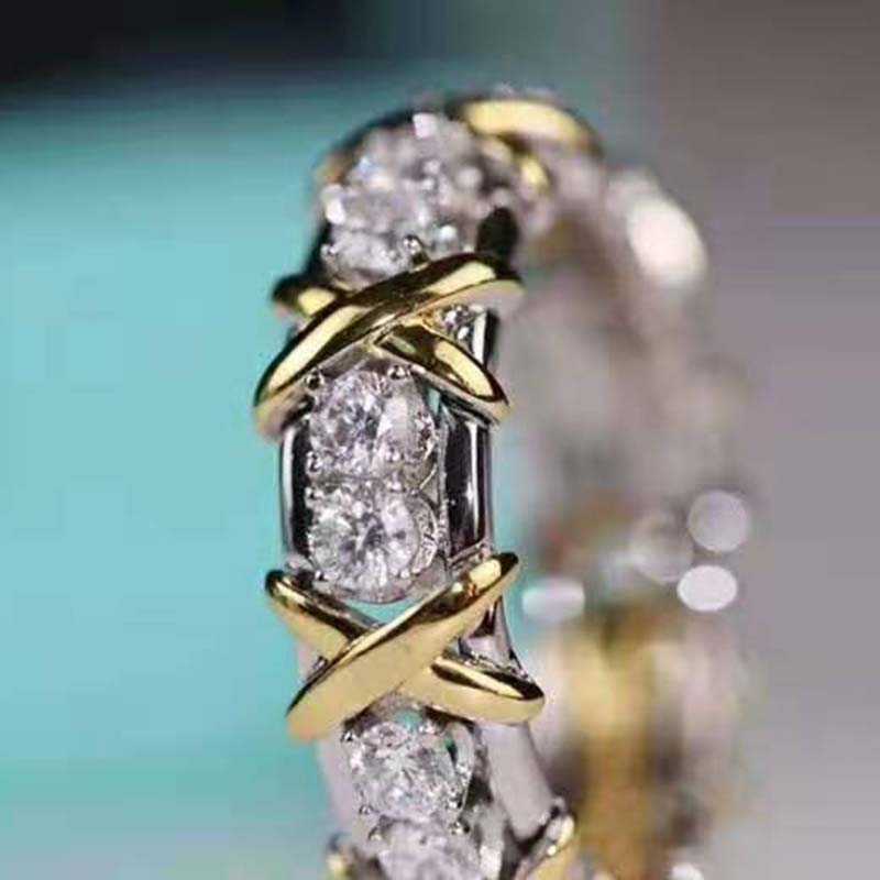 Tiffany Schlumberger Sixteen Stone Ring in Gold and Platinum with Diamonds (5)