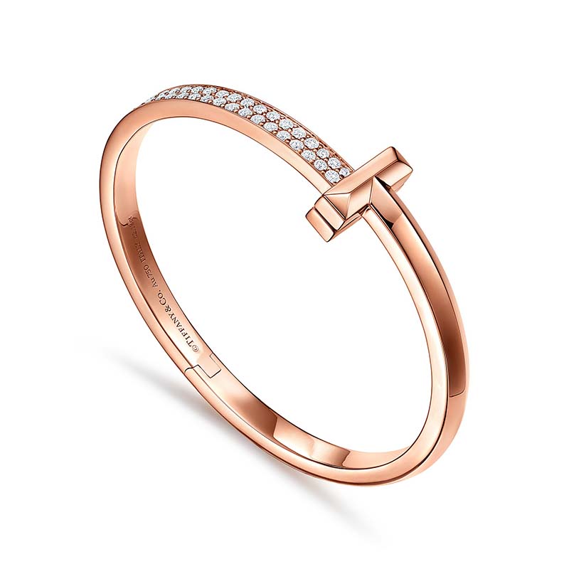 Tiffany T Bracelets T1 Hinged Bangle in Rose Gold (1)