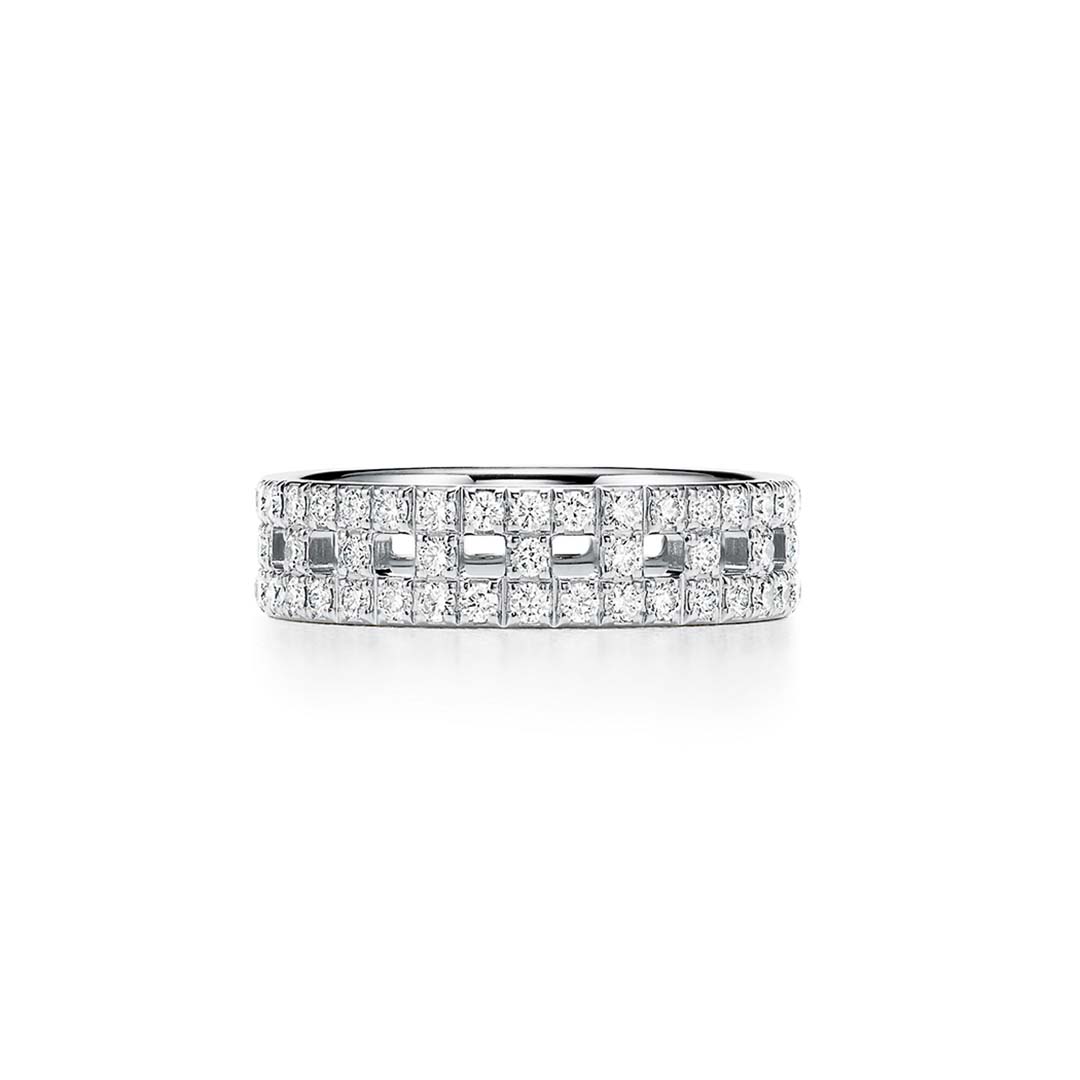Tiffany T True Wide Ring in White Gold with Diamonds-Silver (1)