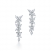 Tiffany Victoria Mixed Cluster Drop Earrings in Platinum with Diamonds-Silver