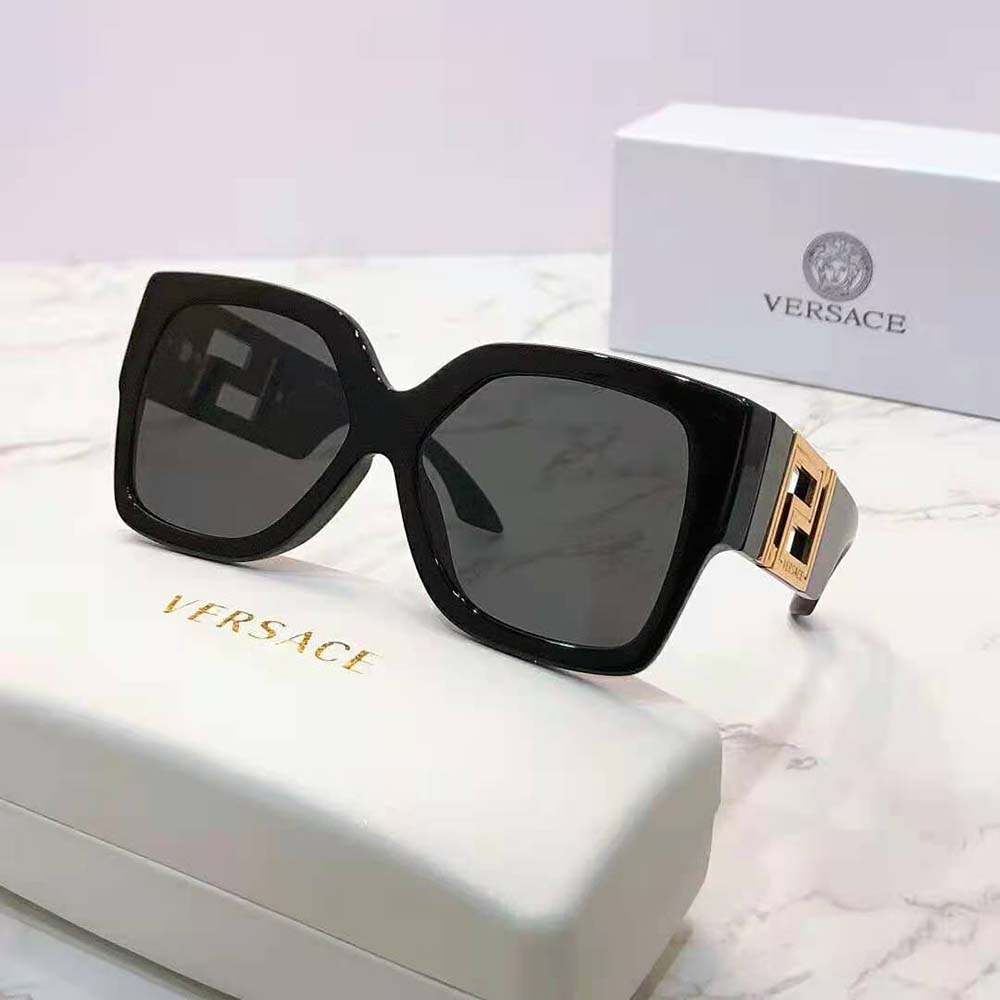 Versace Women Greca Sunglasses-Black (2)