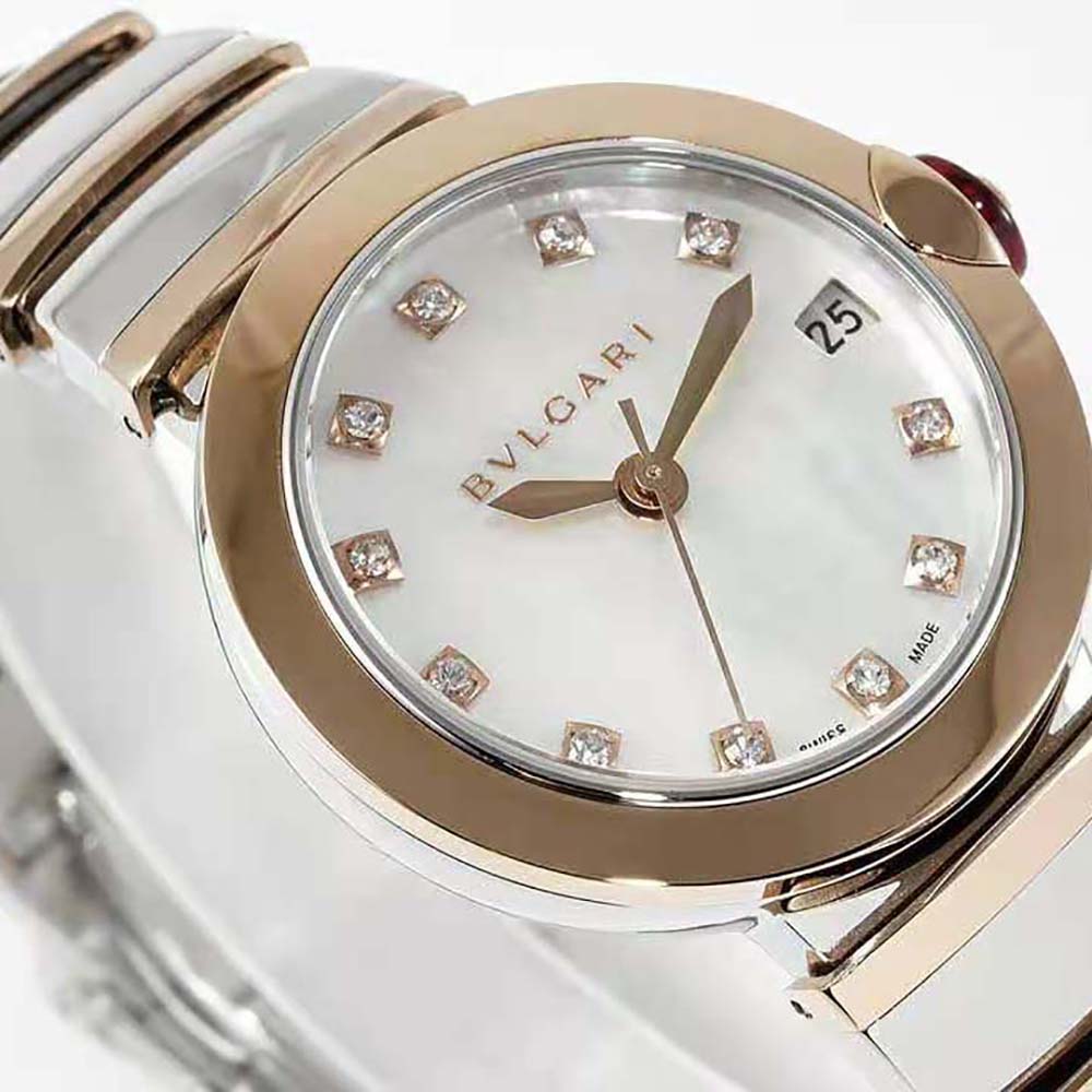 Bulgari Women LVCEA Watch Automatic Winding 33 mm in Stainless Steel and Rose Gold (3)