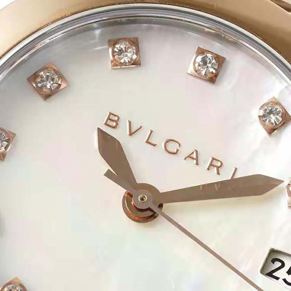 Bulgari Women LVCEA Watch Automatic Winding 33 mm in Stainless Steel and Rose Gold (4)