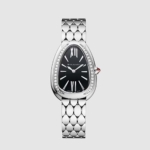 Bulgari Women Serpenti Seduttori Watch Quartz 33 mm in Stainless steel-Black