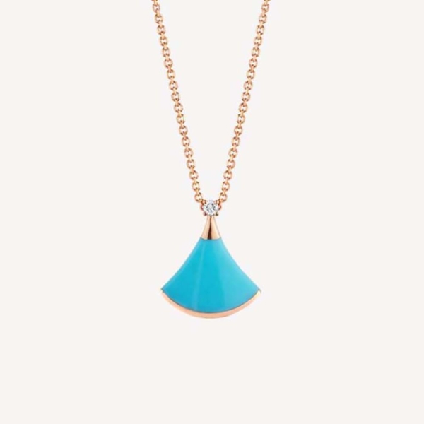 Bvlgari Women DIVAS’ DREAM Necklace in 18 KT Rose Gold with Pendant Set-Blue (1)