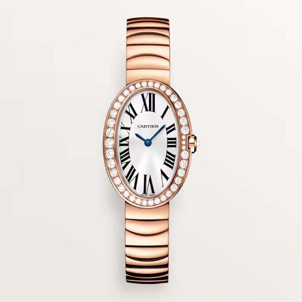 Cartier Women Baignoire Watch Small Model Quartz Movement in Rose Gold