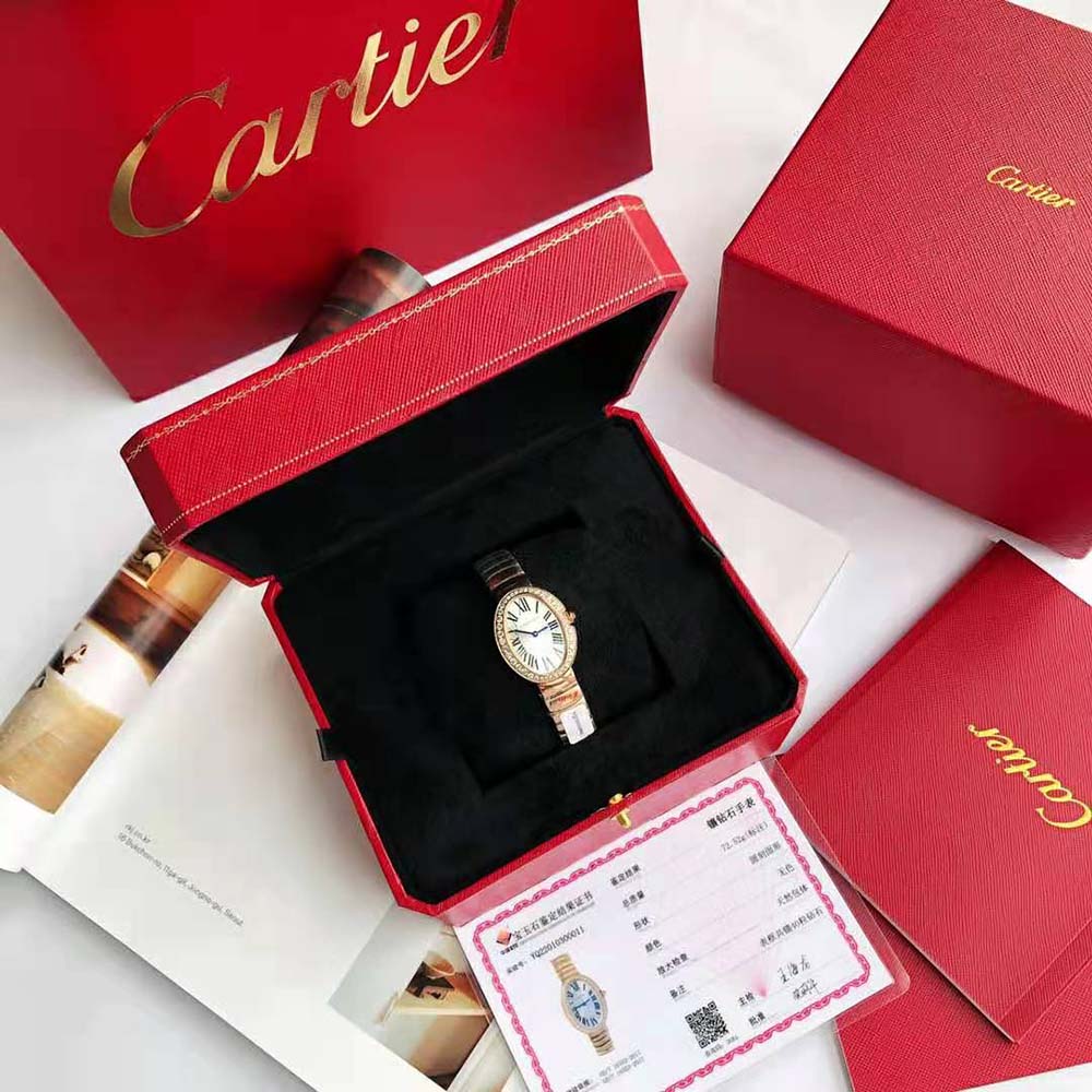 Cartier Women Baignoire Watch Small Model Quartz Movement in Rose Gold (2)