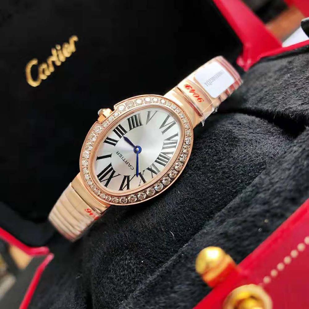 Cartier Women Baignoire Watch Small Model Quartz Movement in Rose Gold (6)