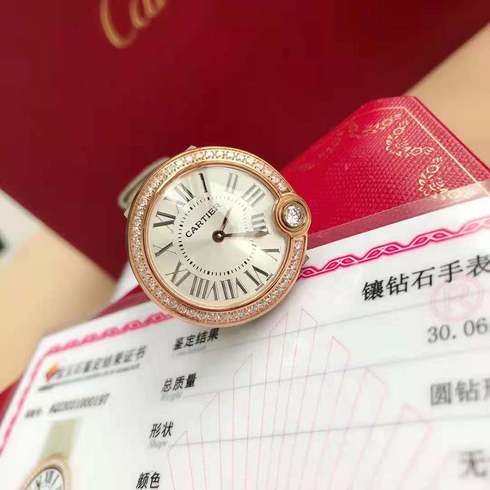 Cartier Women Ballon Blanc De Cartier Watch 30 mm Quartz Movement in Rose Gold (2)