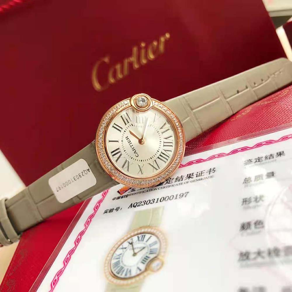 Cartier Women Ballon Blanc De Cartier Watch 30 mm Quartz Movement in Rose Gold (7)