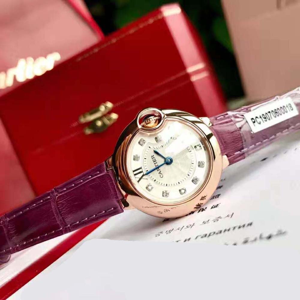 Cartier Women Ballon Bleu De Cartier Watch Mechanical Movement 33 mm in Rose Gold (6)