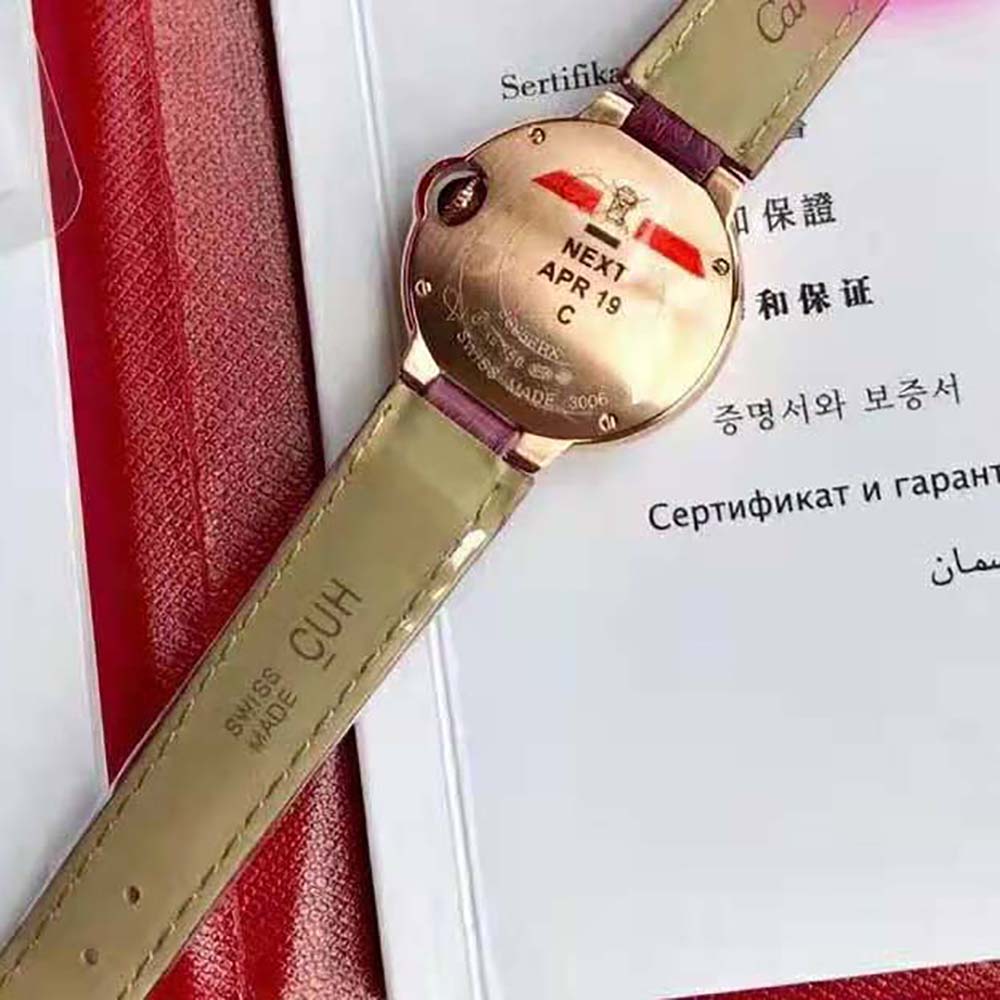 Cartier Women Ballon Bleu De Cartier Watch Mechanical Movement 33 mm in Rose Gold (7)