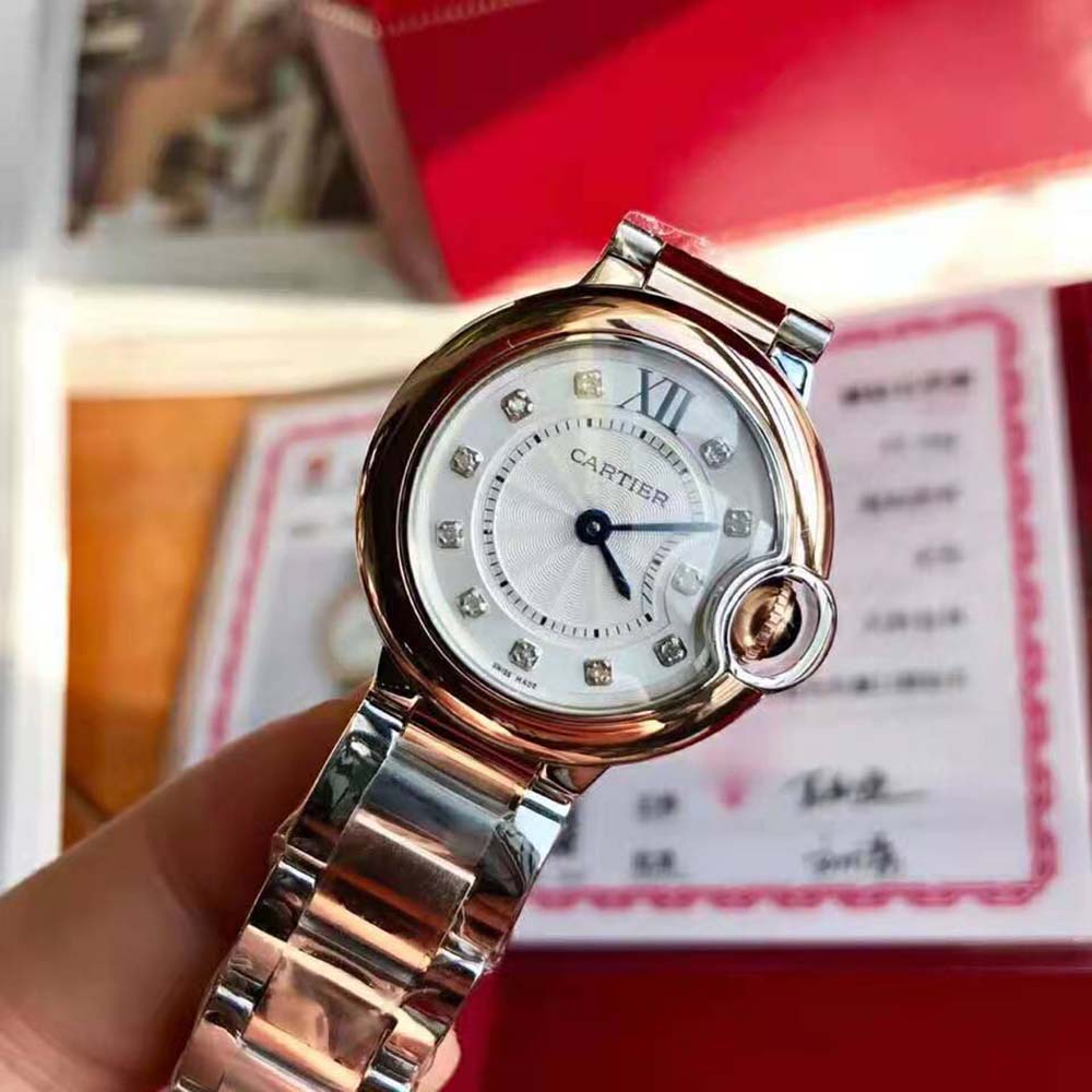 Cartier Women Ballon Bleu De Cartier Watch Mechanical Movement 33 mm in Steel (3)