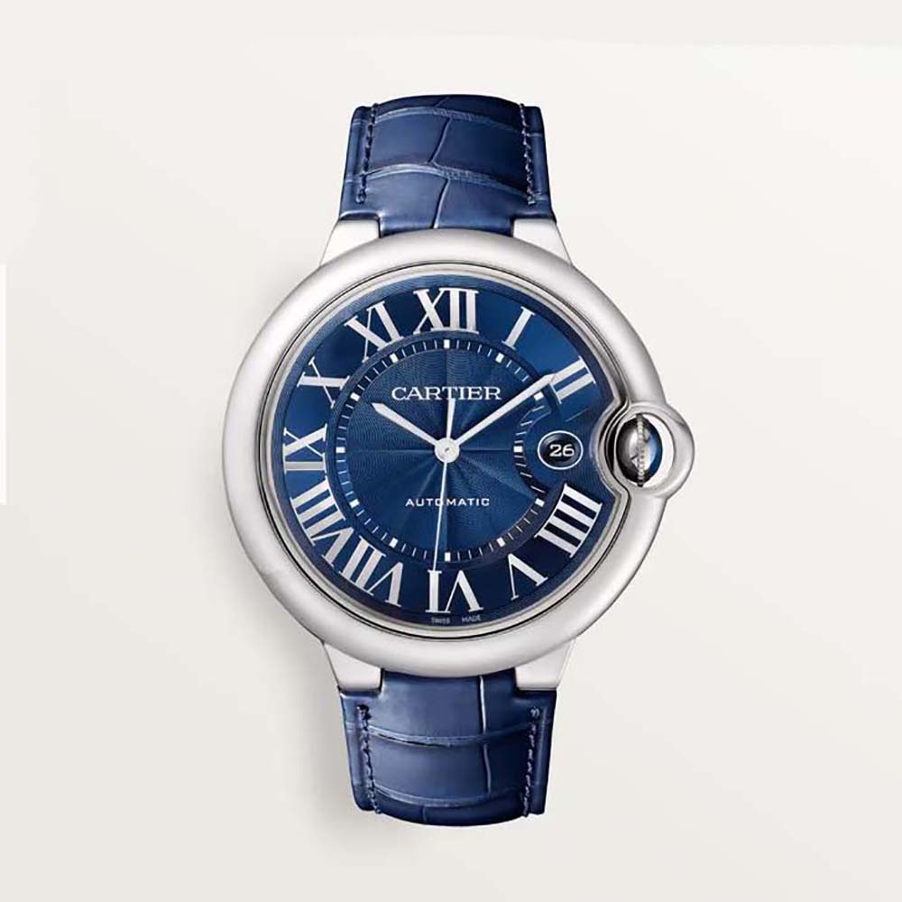 Cartier Women Ballon Bleu De Cartier Watch Mechanical Movement 42 mm in Steel-Blue (1)