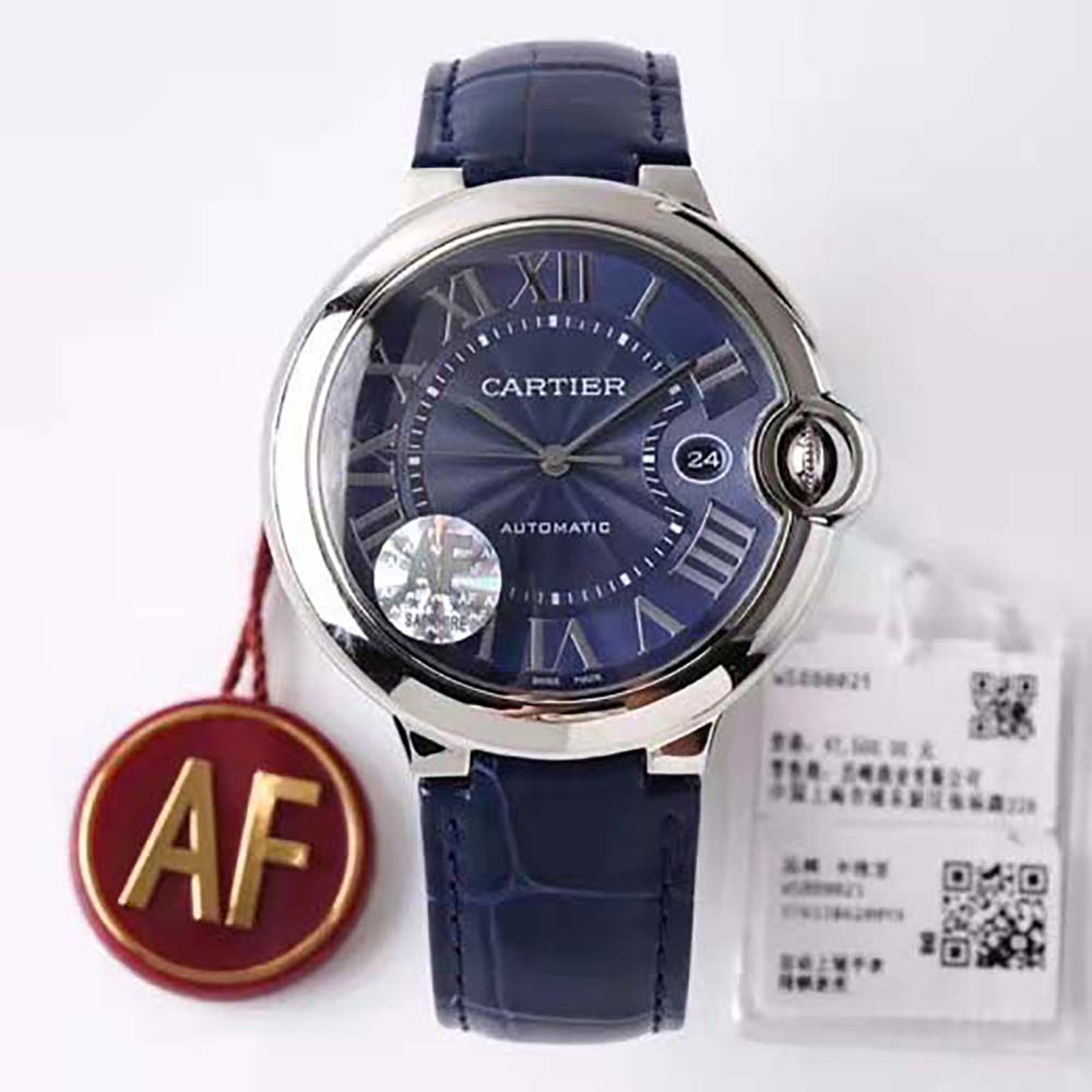 Cartier Women Ballon Bleu De Cartier Watch Mechanical Movement 42 mm in Steel-Blue (2)