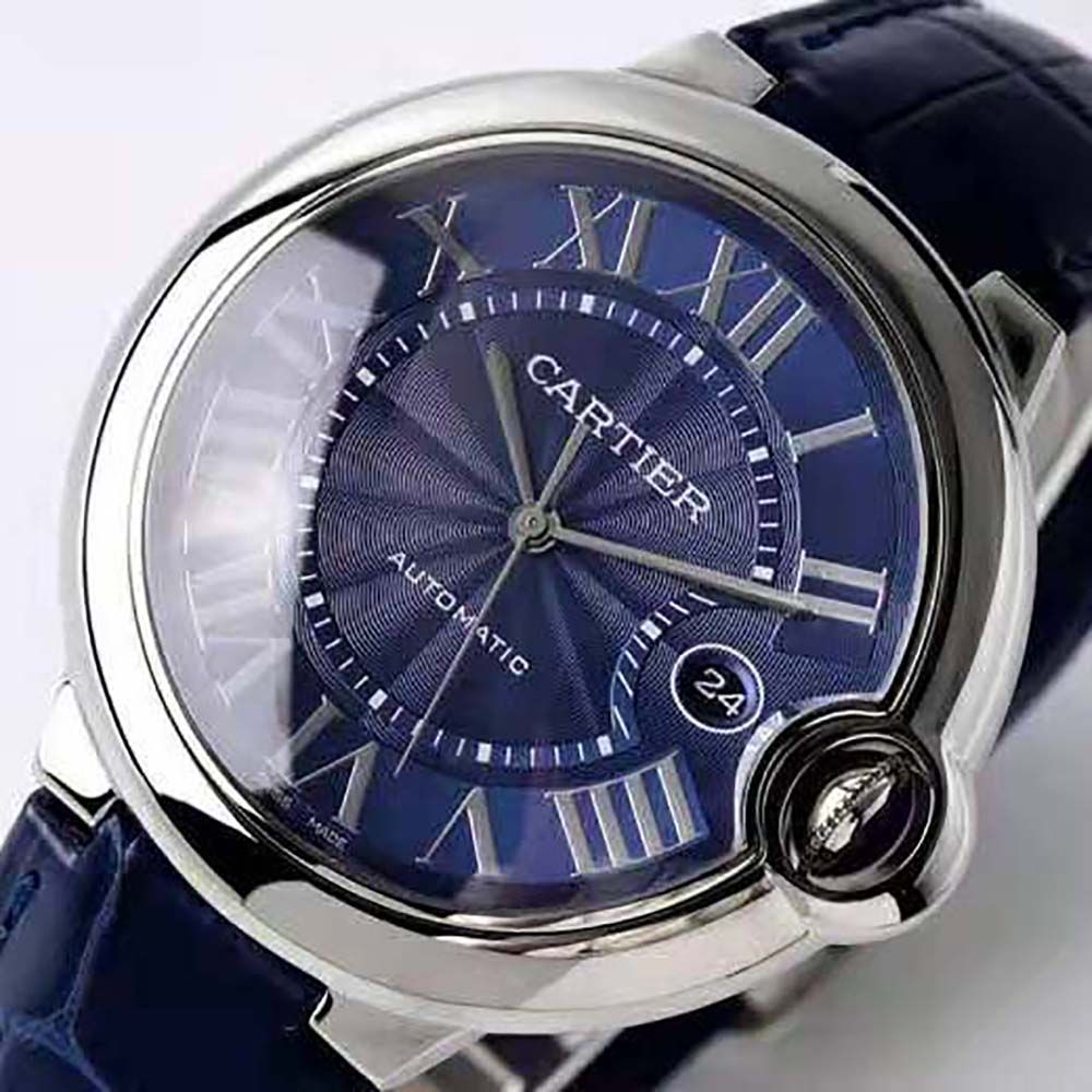 Cartier Women Ballon Bleu De Cartier Watch Mechanical Movement 42 mm in Steel-Blue (4)