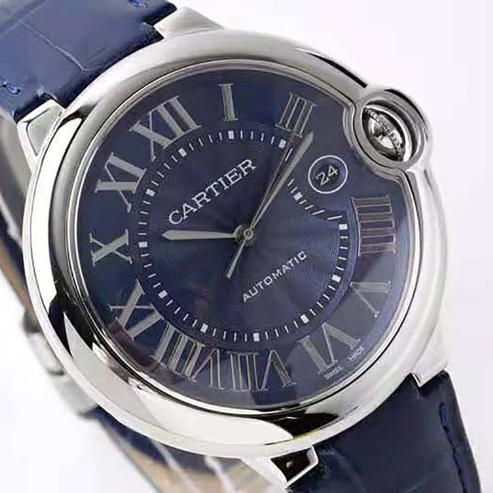 Cartier Women Ballon Bleu De Cartier Watch Mechanical Movement 42 mm in Steel-Blue (5)
