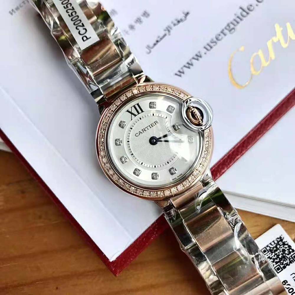 Cartier Women Ballon Bleu De Cartier Watch Quartz Movement 28 mm in Steel (9)