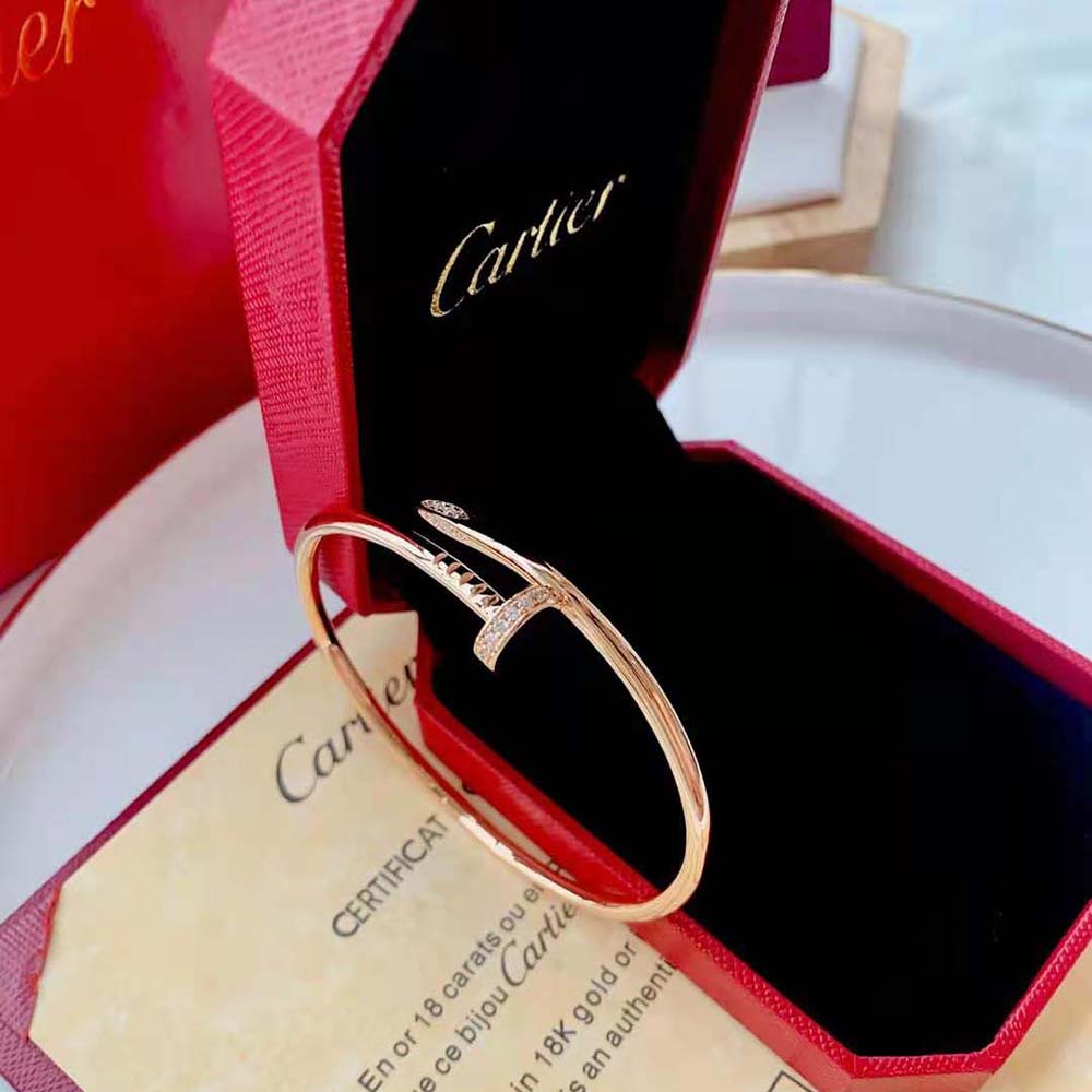 Cartier Women Juste Un Clou Bracelet Small Model in Rose Gold with Diamonds (4)