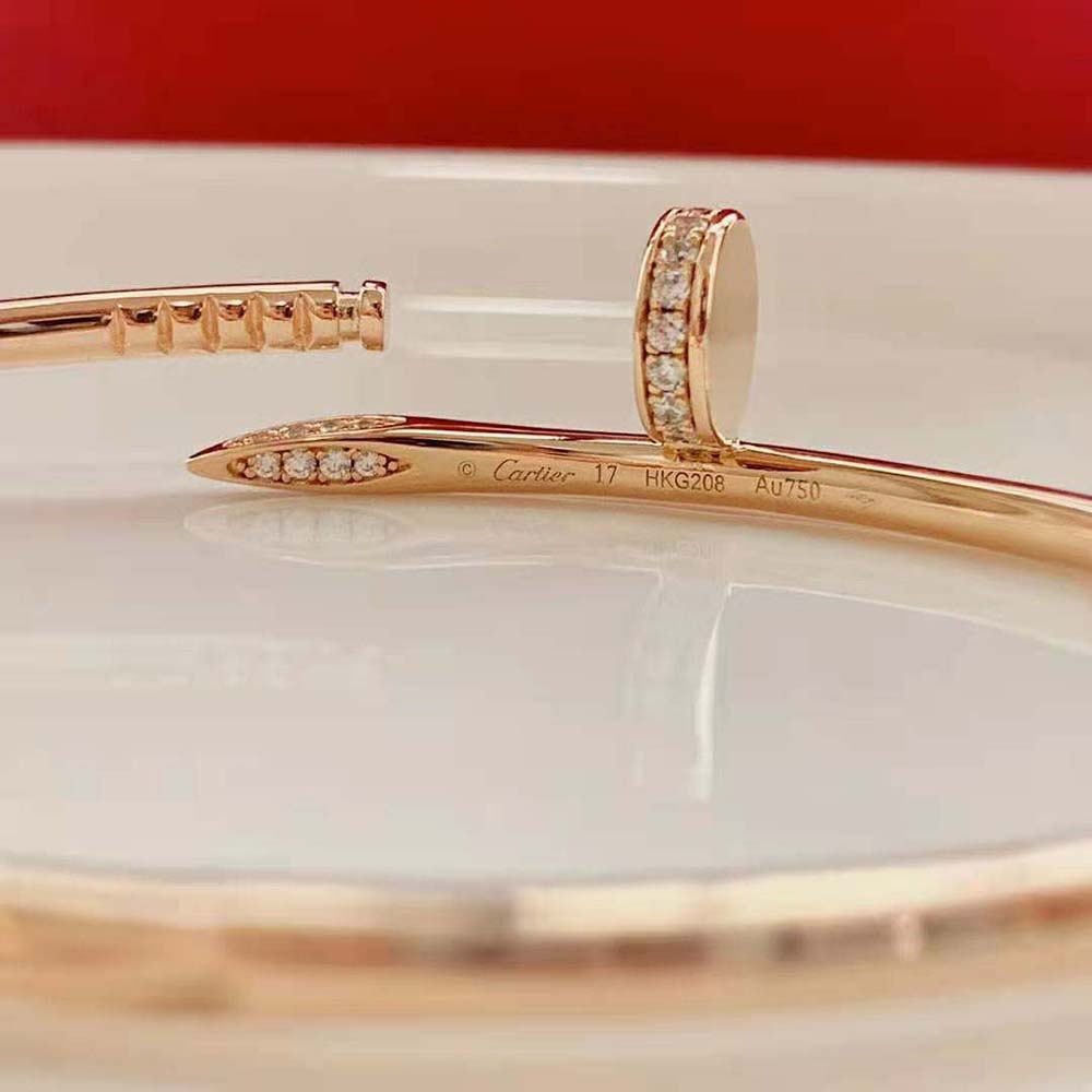 Cartier Women Juste Un Clou Bracelet Small Model in Rose Gold with Diamonds (5)