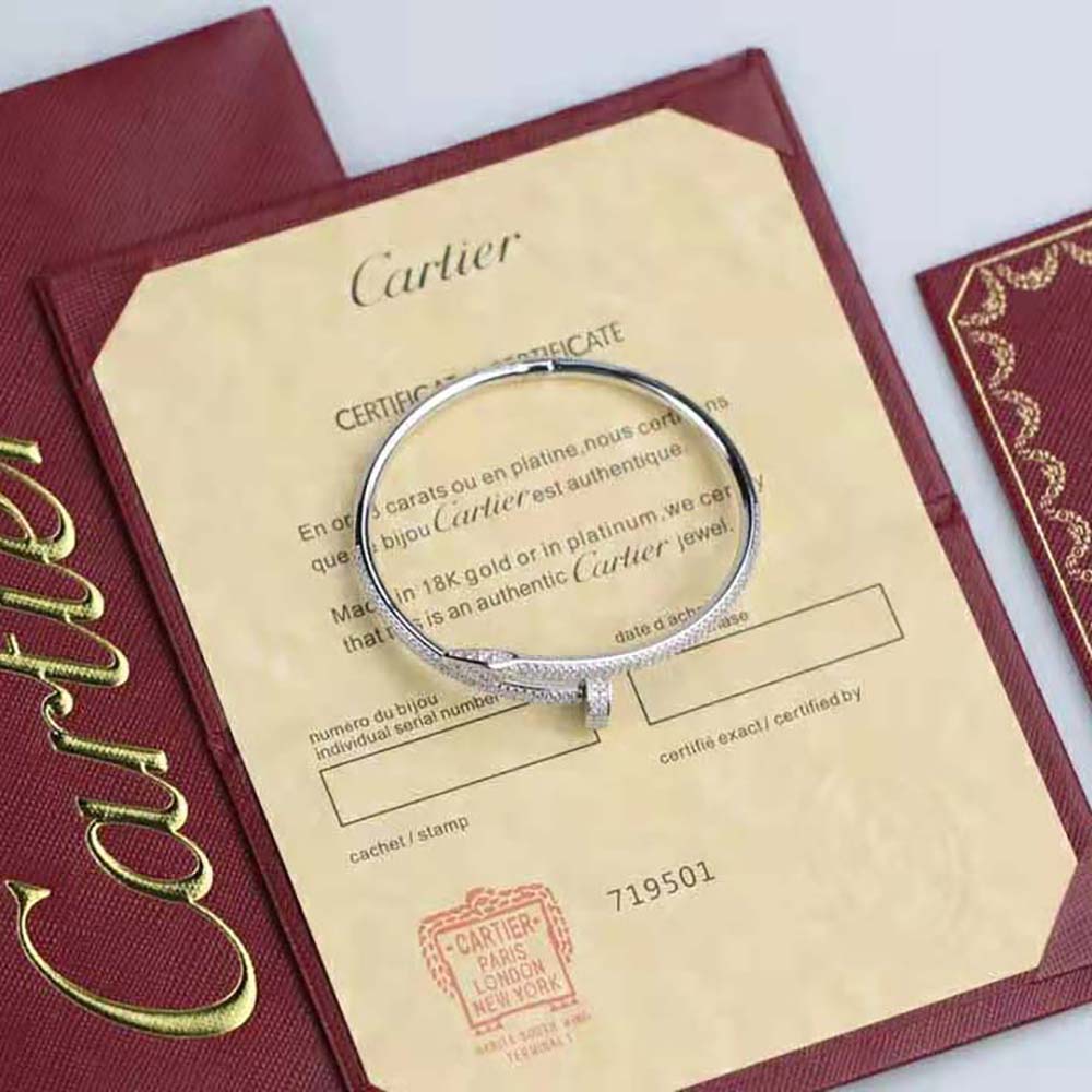 Cartier Women Juste Un Clou Bracelet in White Gold with Diamonds (2)