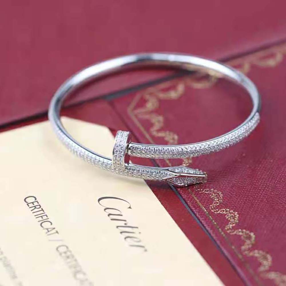 Cartier Women Juste Un Clou Bracelet in White Gold with Diamonds (4)