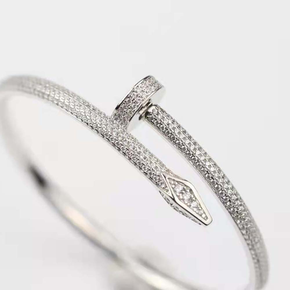 Cartier Women Juste Un Clou Bracelet in White Gold with Diamonds (6)
