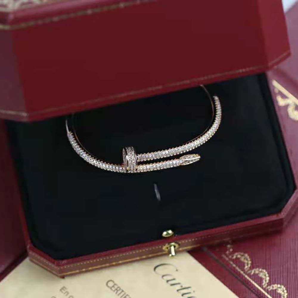 Cartier Women Juste Un Clou Bracelet in White Gold with Diamonds (8)