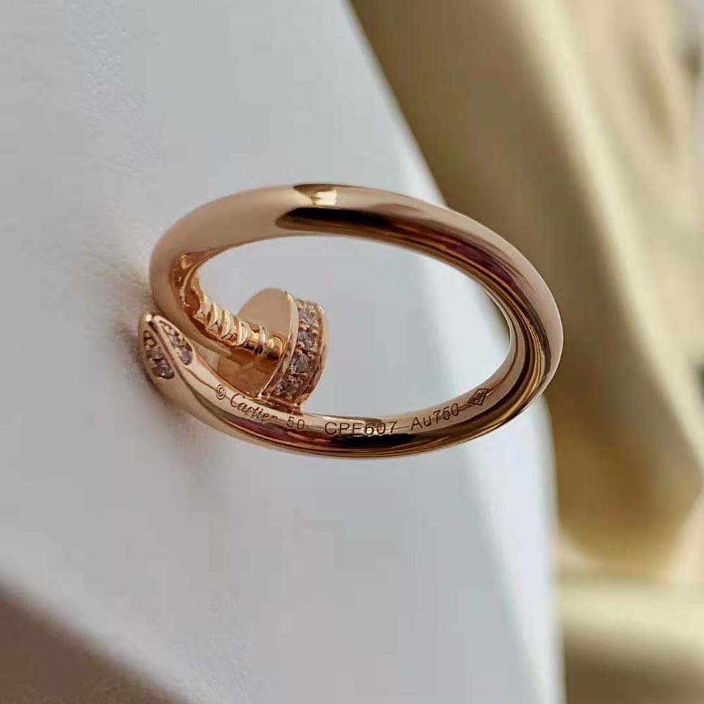 Cartier Women Juste Un Clou Ring in Rose Gold with Diamonds (10)