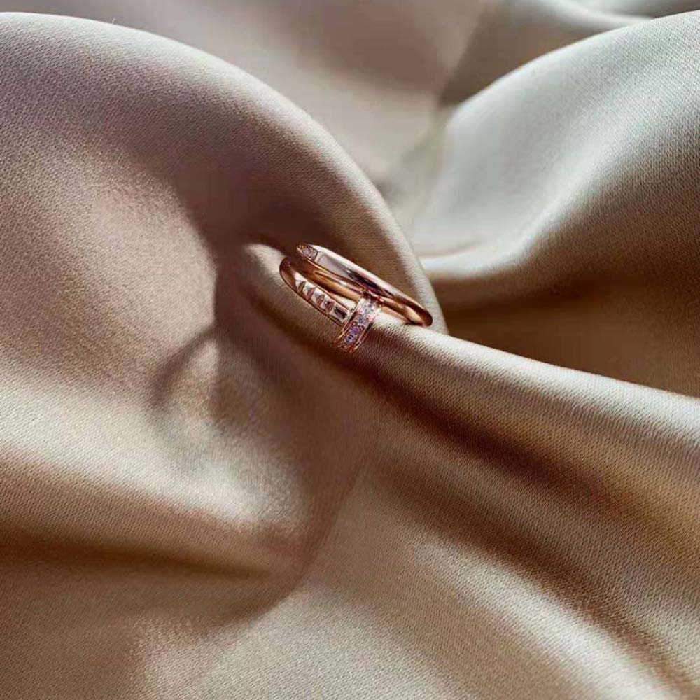 Cartier Women Juste Un Clou Ring in Rose Gold with Diamonds (6)