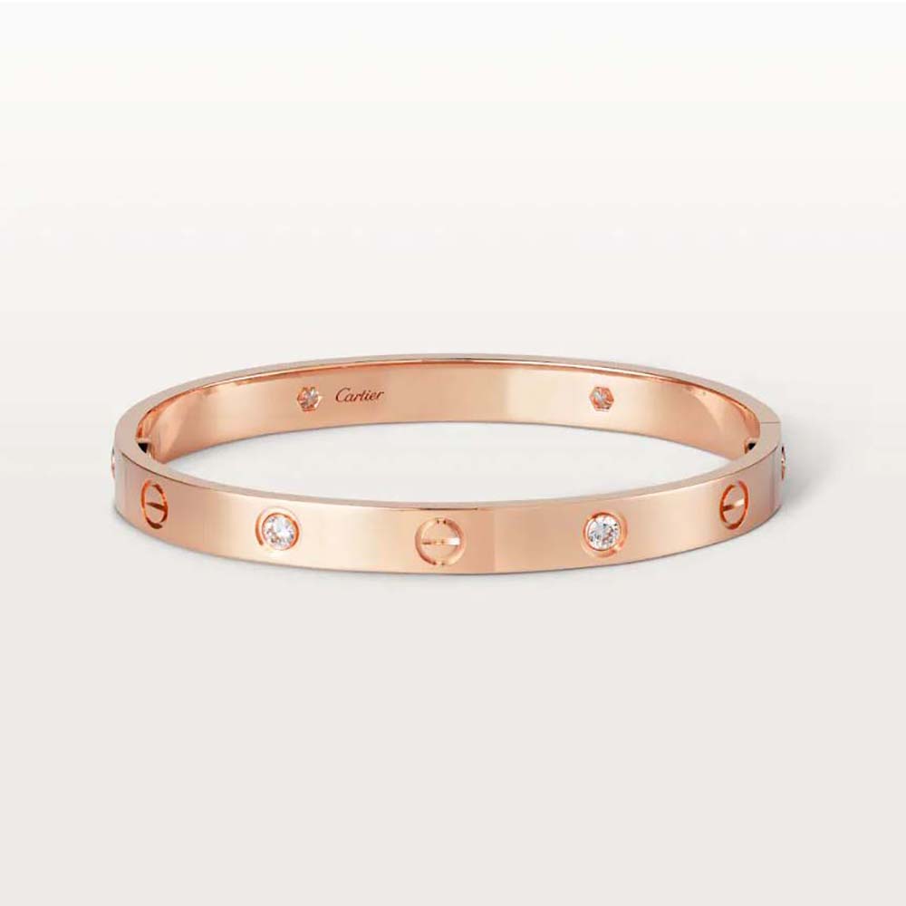Cartier Women Love Bracelet in Rose Gold with Diamonds